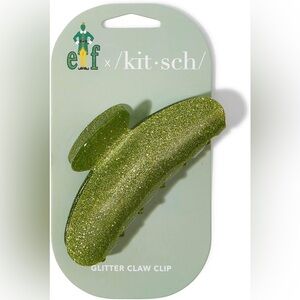 Kitsch x Elf Green Glitter Claw Clip